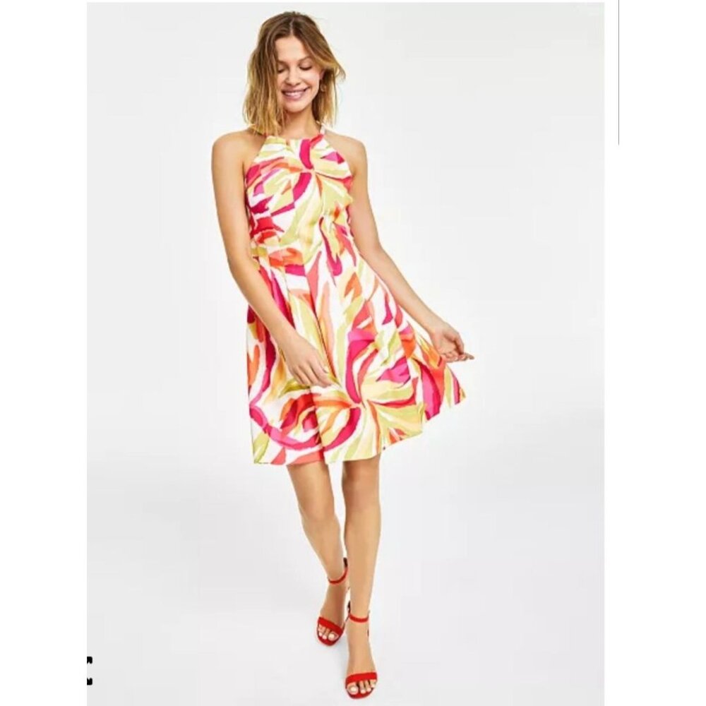 Vince Camuto Multicolor Tropical Print Sleeveless Dress Size 8 - Picture 10 of 10